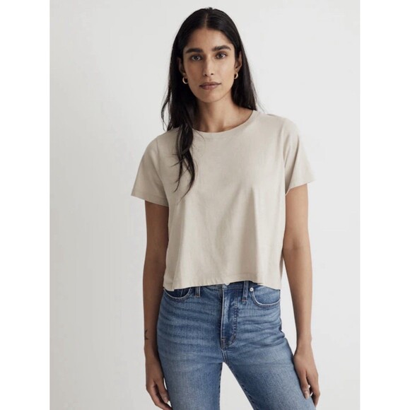 Madewell Tops - Madewell Softfade Cotton Boxy Crop Tee Short Sleeve Top Size Large NWOT